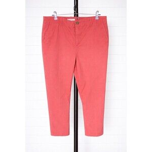 LOFT NWOT Slim Chinos Melon Orange Pants Size 14 Cotton Stretch Ankle